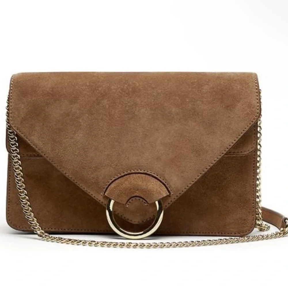 Banana Republic Italian Suede Accordian Bag